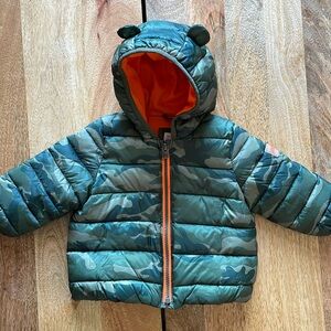 Baby Gap Camo and orange puffer jacket. 12-18 months.